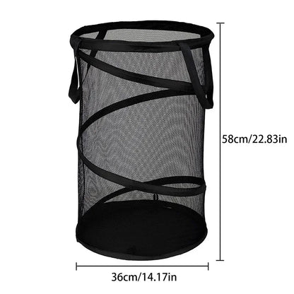 Portable Folding Laundry Hamper with Mesh Panel - Befez