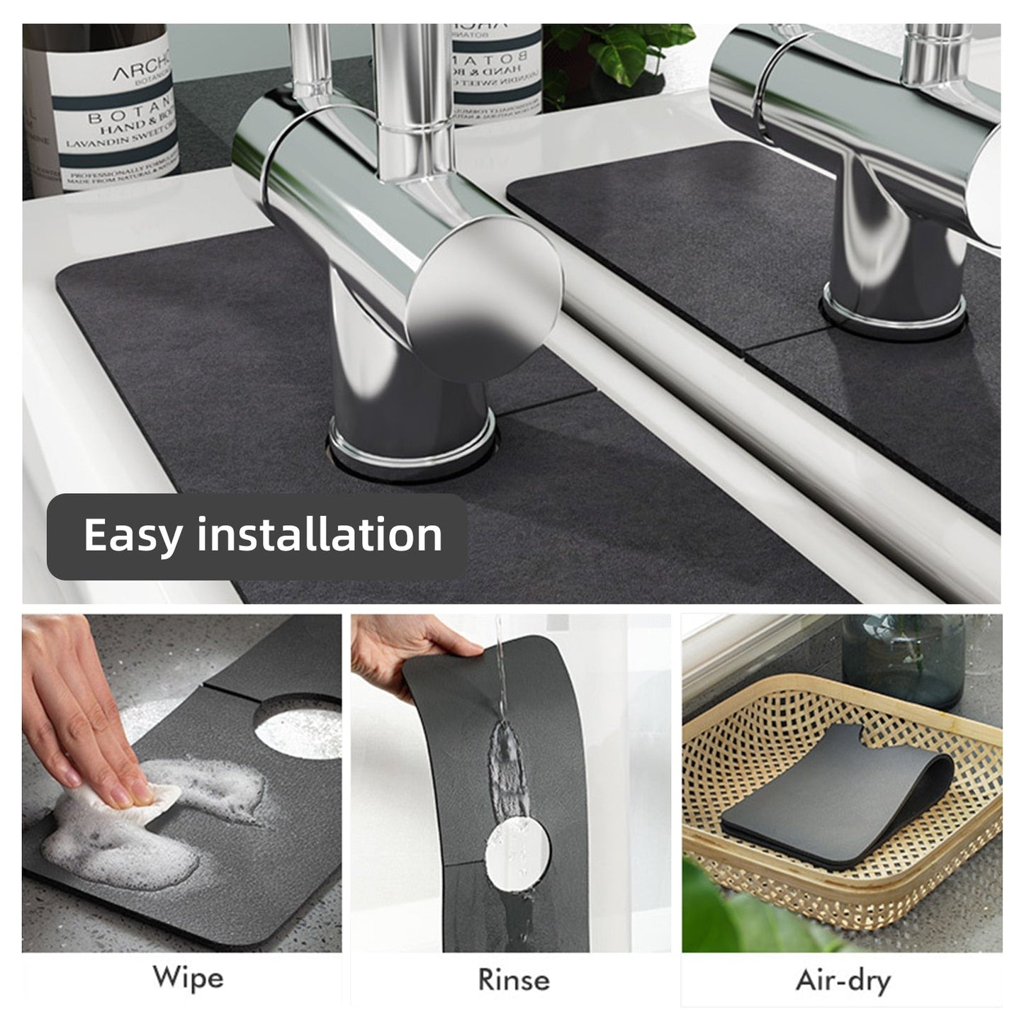Non Slip Kitchen Faucet Mat