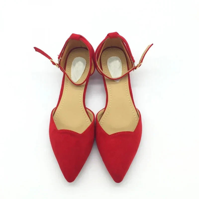 Women's Classic Low Heel Pumps Blue Pointed Toe Shoes