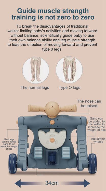 Safe 3-in-1 Baby Push Walker Cart