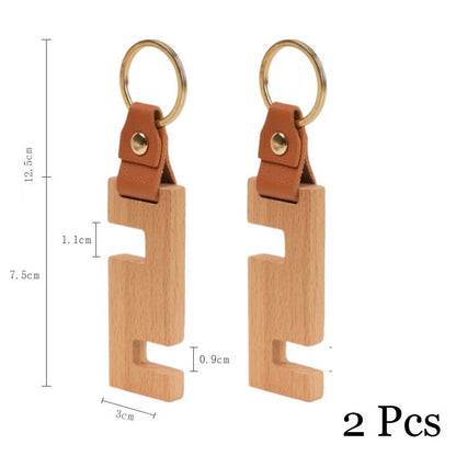 Compact Wooden Phone Holder Keychain - Befez
