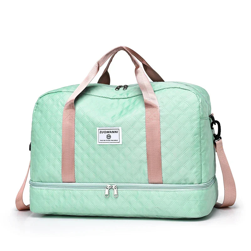 Portable Travel Duffel Bag with Separate Shoe Pocket
