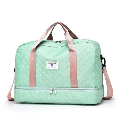 Portable Travel Duffel Bag with Separate Shoe Pocket