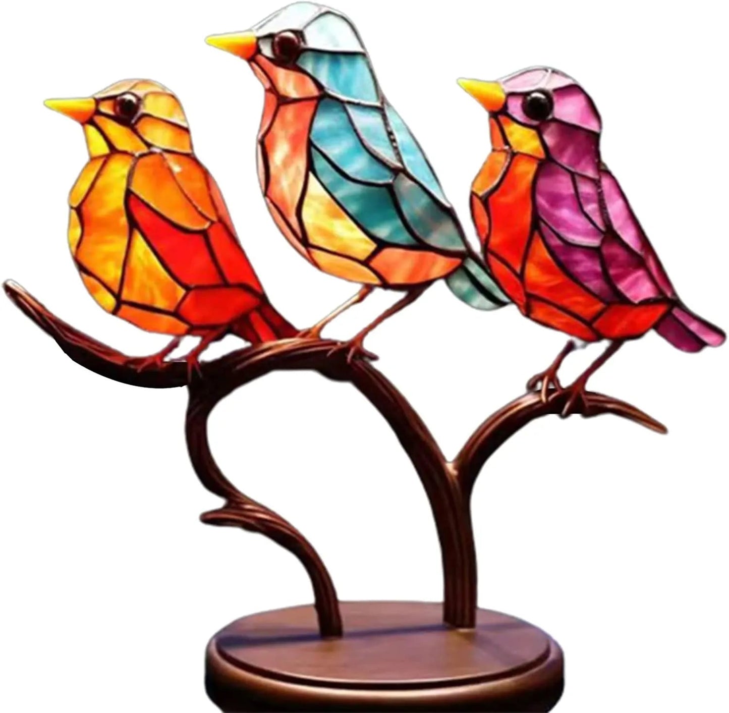 Vibrant Bird Branch Home Decor Figurine