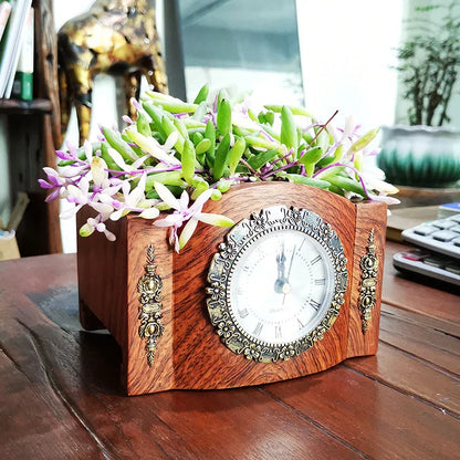 Rustic Floral Table Clock Decoration