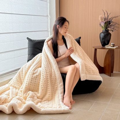 Plush Double Layer Fleece Blanket Ultra Soft Winter Throw