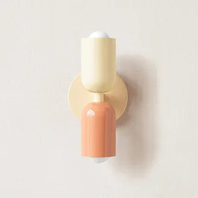 Simple LED Wall Light Cream Double Header Lamp