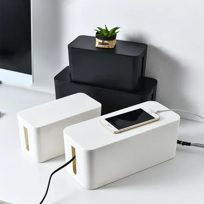 Cable Management Box with Lid and Socket Organizer