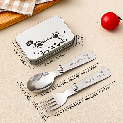 Portable Outdoor 3-Piece Stainless Steel Camping Utensils