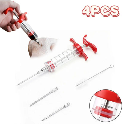 Easy BBQ Meat Injector with Stainless Steel Tips
