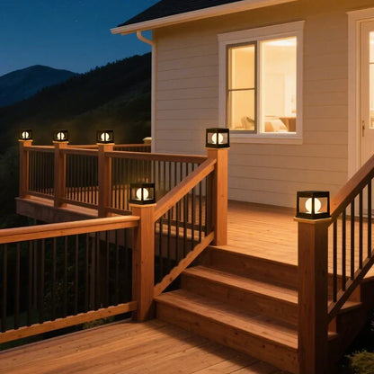 Outdoor Solar Powered Garden Lamp Duo Light