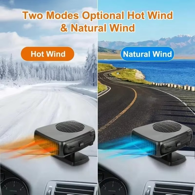 Compact Car Heater Defroster with Cooling Fan