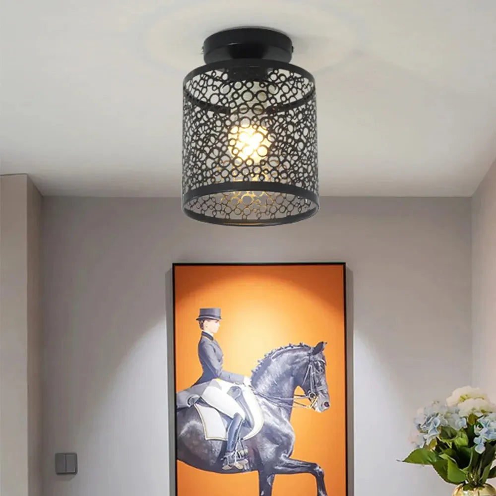 Rustic Metal Open Frame Vintage Lamp