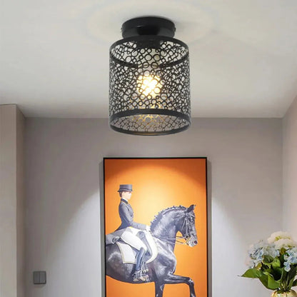 Rustic Metal Open Frame Vintage Lamp