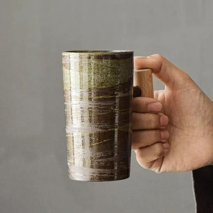 Unique Wooden Handle Coffee Mug