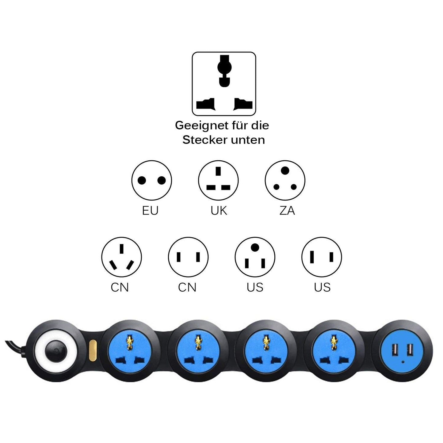 Compact Multi Plug Power Extension Cord