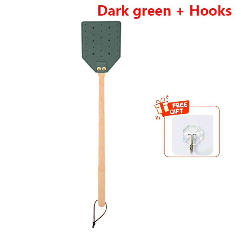 Durable Leather Fly Swatter with Wooden Handle - Befez