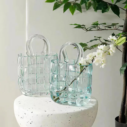 Clear Round Glass Flower Vase