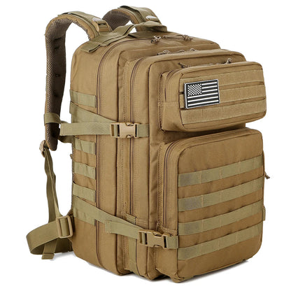 Durable 45L Tactical Backpack with Molle System - Khaki