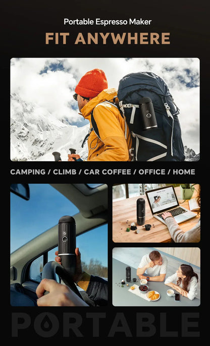Compact Travel Espresso Maker with USB Charging