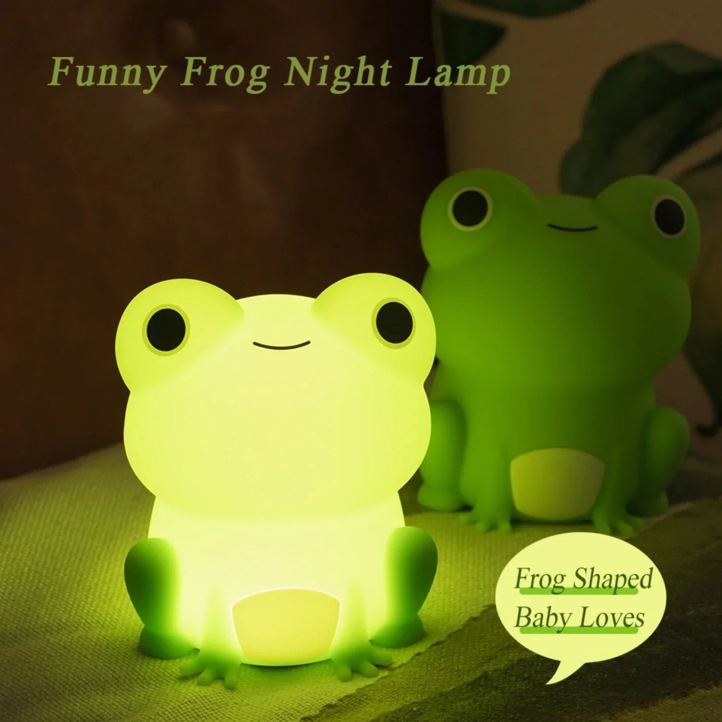 Colorful Frog Nightlight for Kids | Soft Silicone | Rechargeable