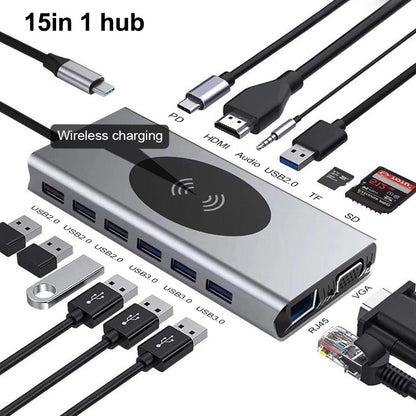 Compact USB-C Multiport Charging Station Dock