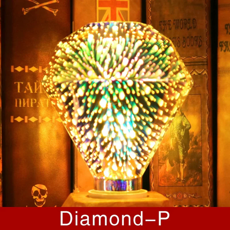 Colorful LED Globe Lamp with E27 Socket and Firework Effect