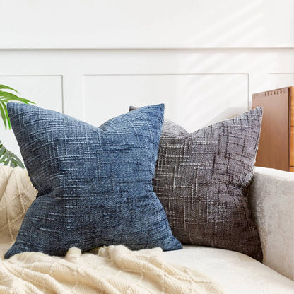 Soft Chenille Pillow with Natural Bamboo Pattern