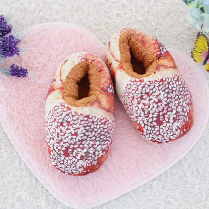 Cozy Warm Bread Print Slippers