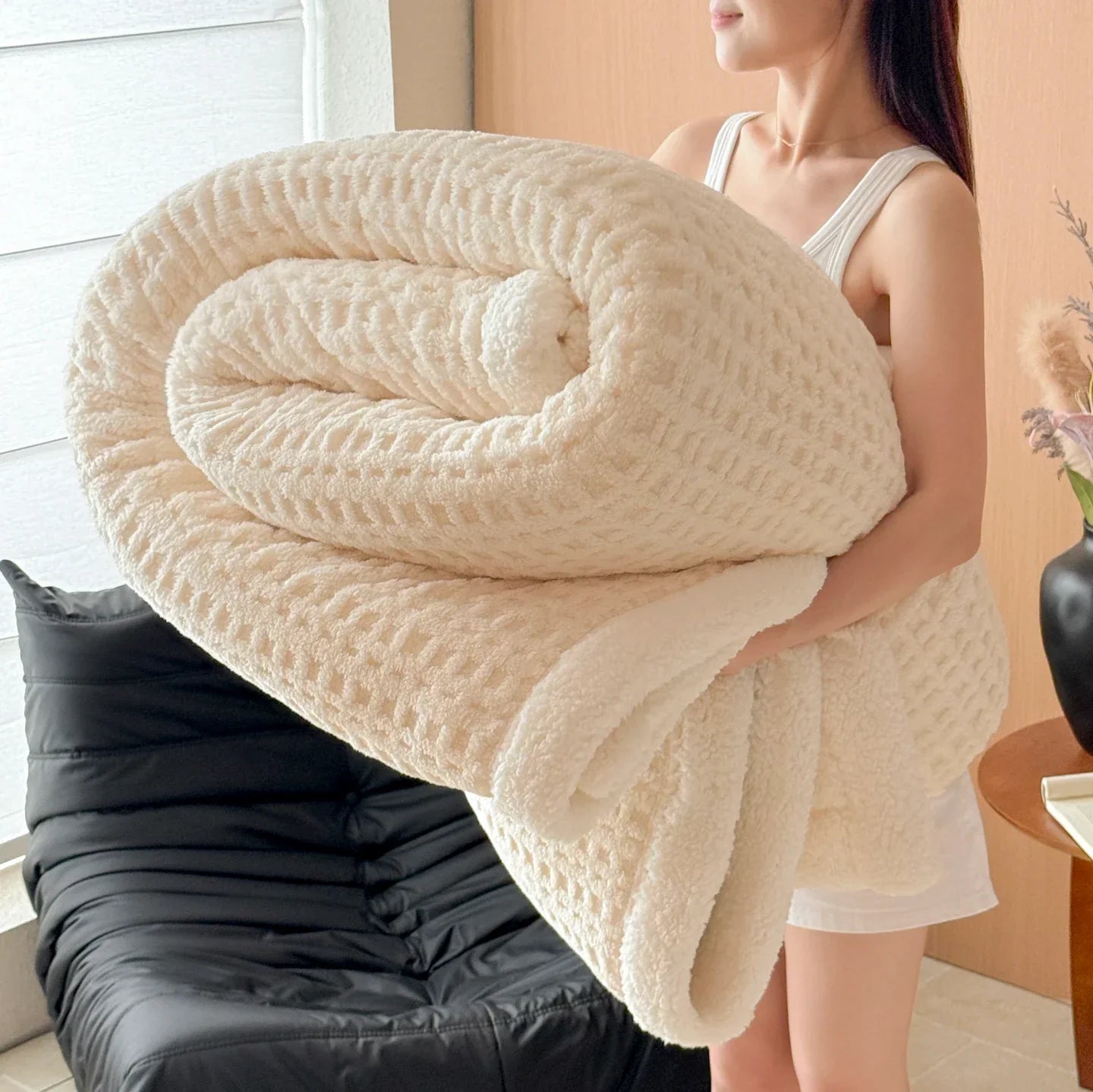 Plush Double Layer Fleece Blanket Ultra Soft Winter Throw