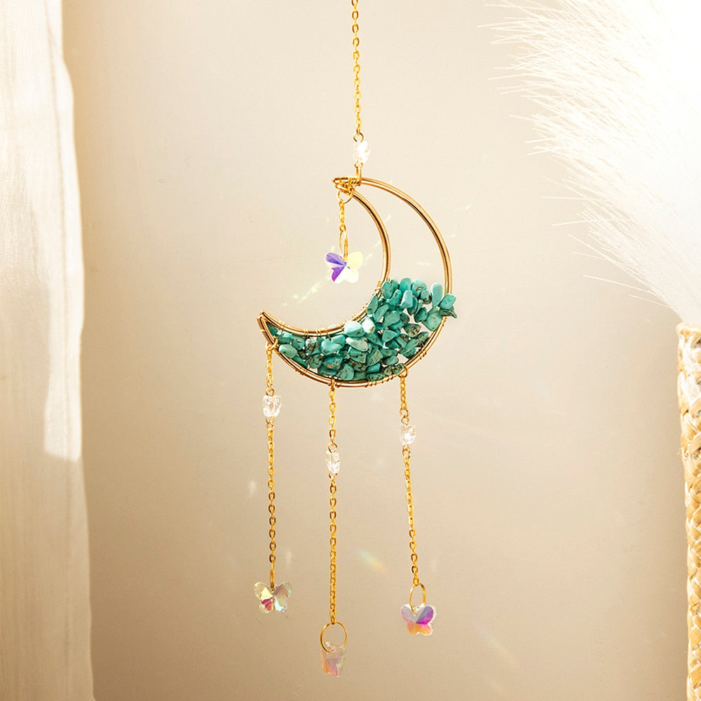 Sparkling Glass Moon Wall Decoration