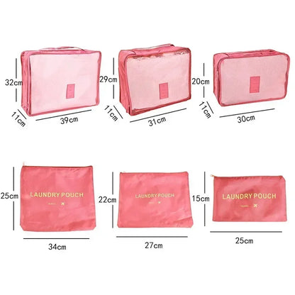 Practical Travel Luggage Organizer Kit 6-Piece Set