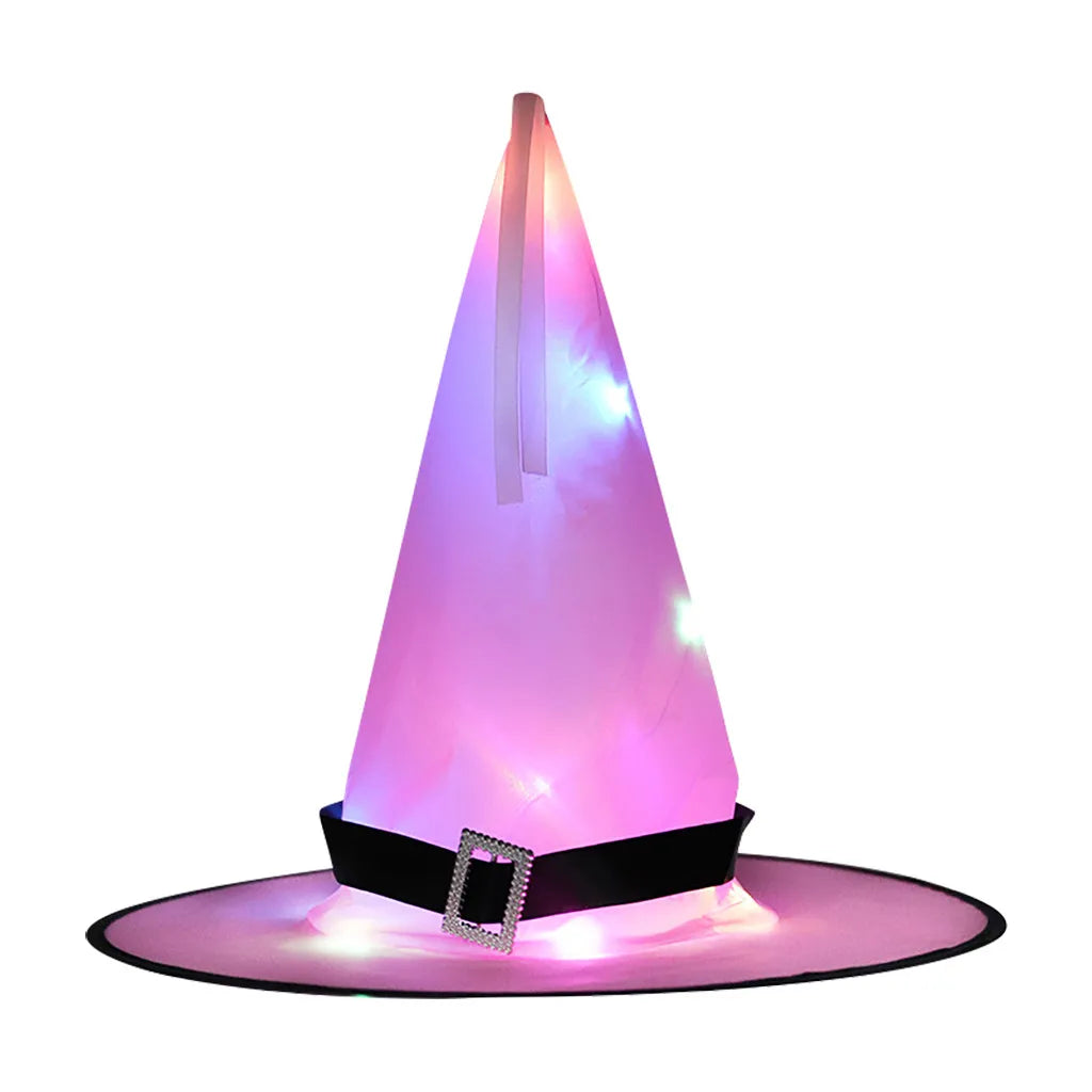 Spooky Glow Witch Hat for Kids and Adults Halloween Costume