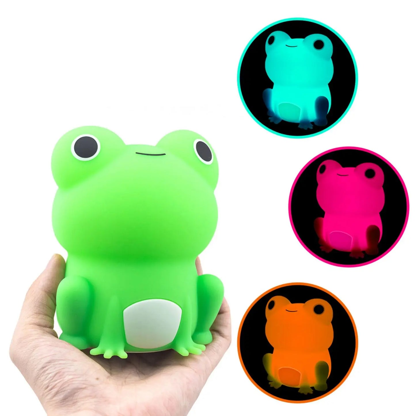 Colorful Frog Nightlight for Kids | Soft Silicone | Rechargeable