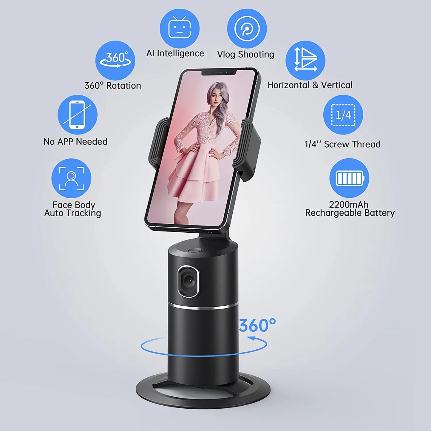 Smart Phone Stand with Auto Face Detection Mount
