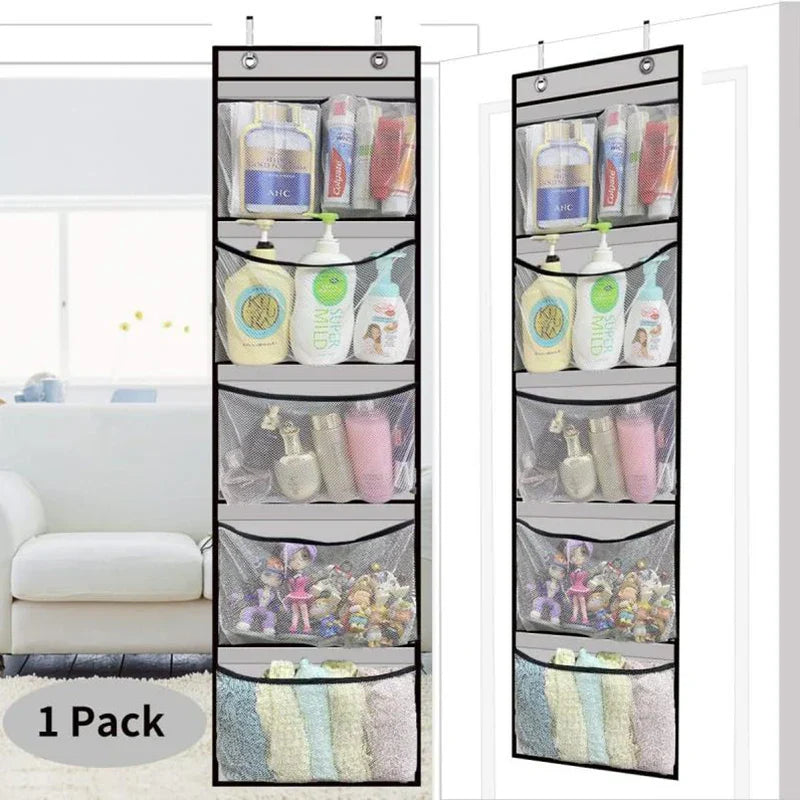 Over Door Storage Organizer with 5 Pocket Shelves
