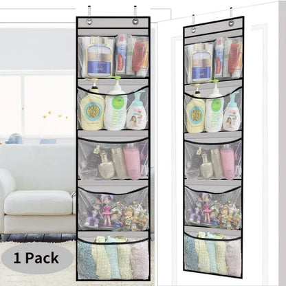Over Door Storage Organizer with 5 Pocket Shelves