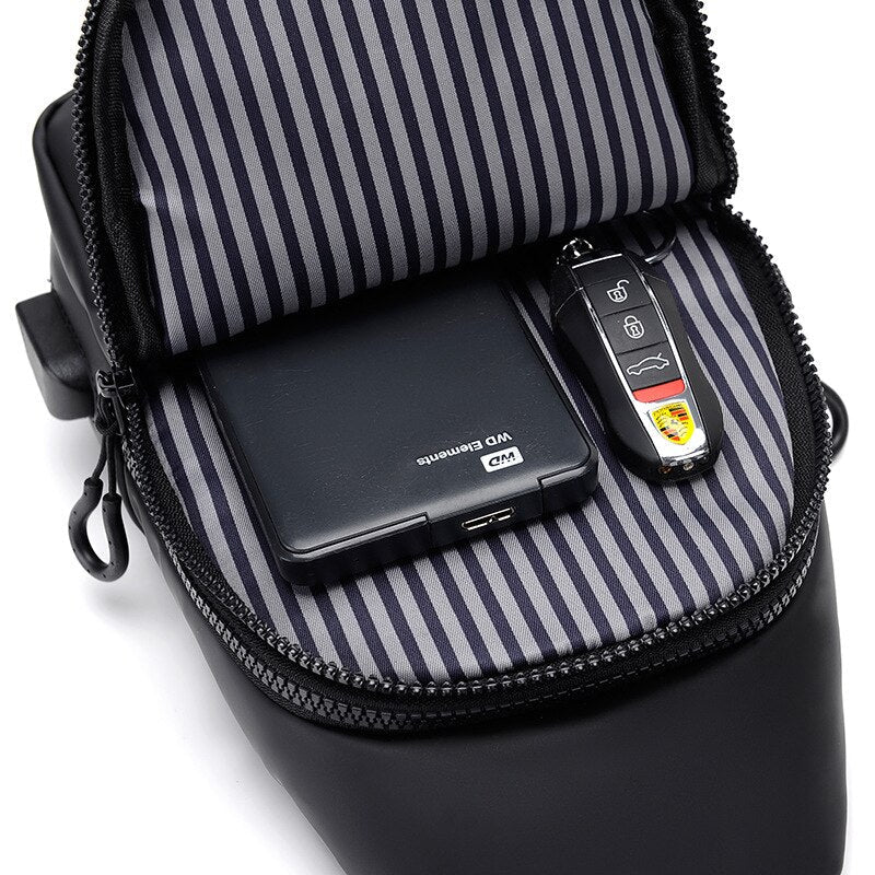 Waterproof Travel Crossbody Phone Bag with USB Charger