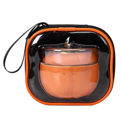 Small Ceramic Pumpkin Tea Pot Set