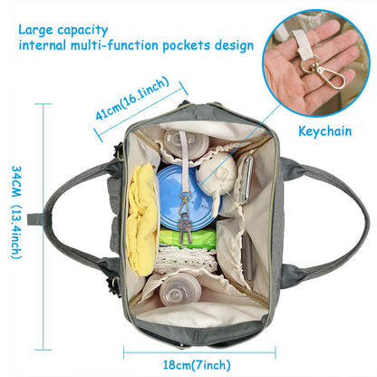 Spacious Portable USB Baby Diaper Bag Backpack