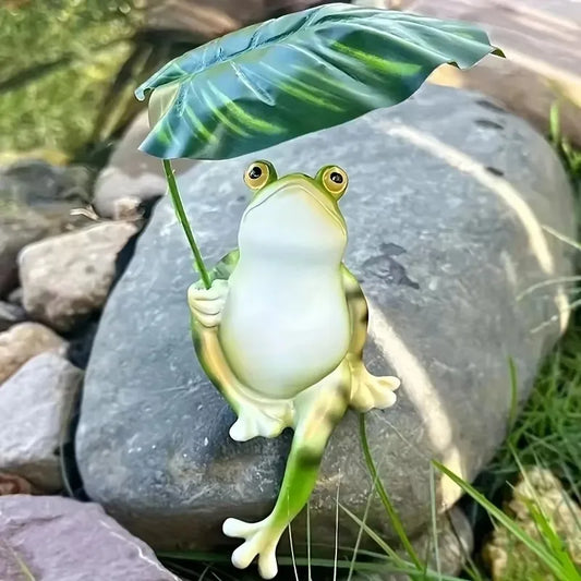 Colorful Frog Statue for Aquarium and Patio Decor - Befez