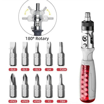 Compact Multi-Angle Ratchet Screwdriver Tool Set