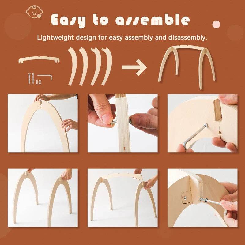 Colorful Wooden Rattle Toy Frame