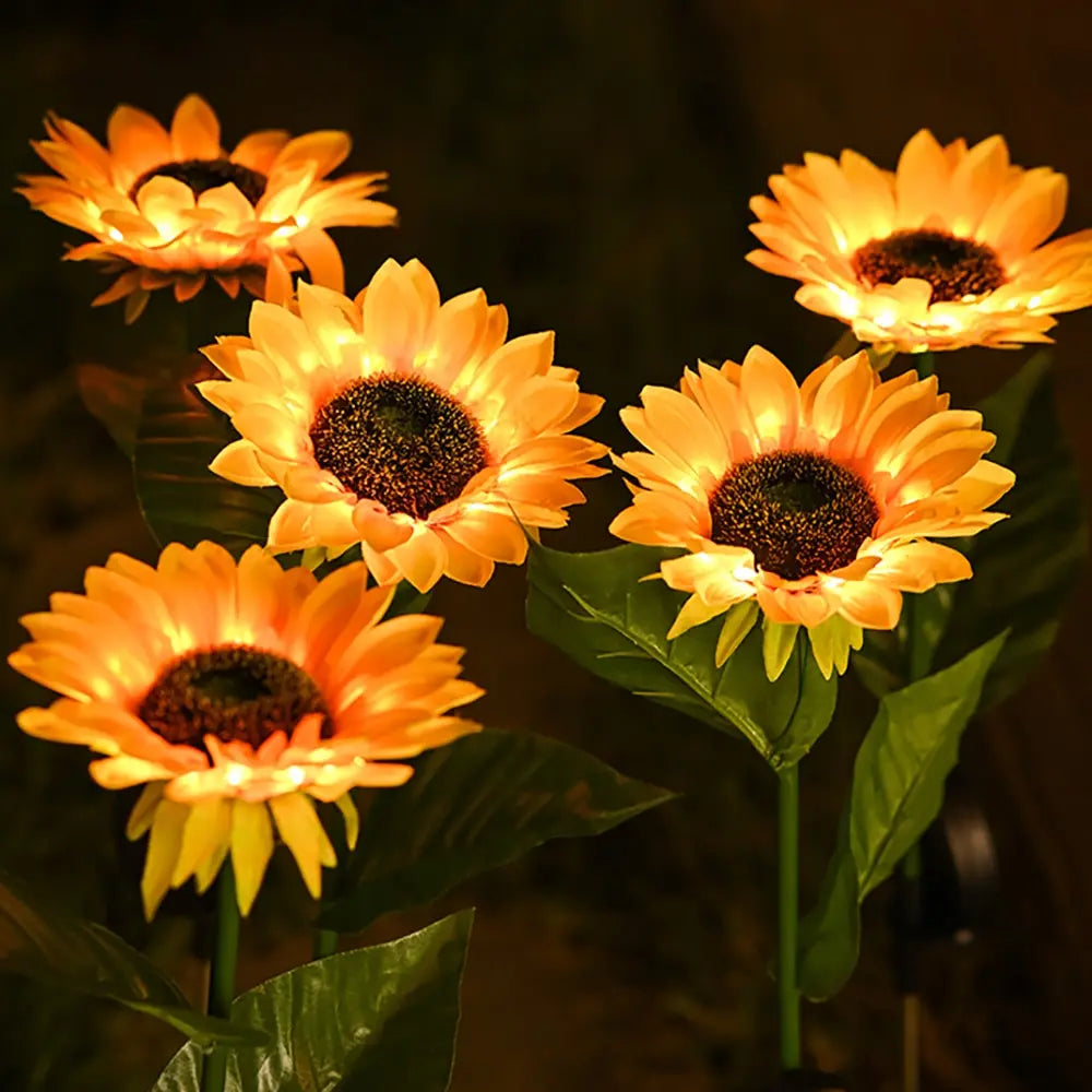 Outdoor Sunny Sunflower Garden Table Lamp