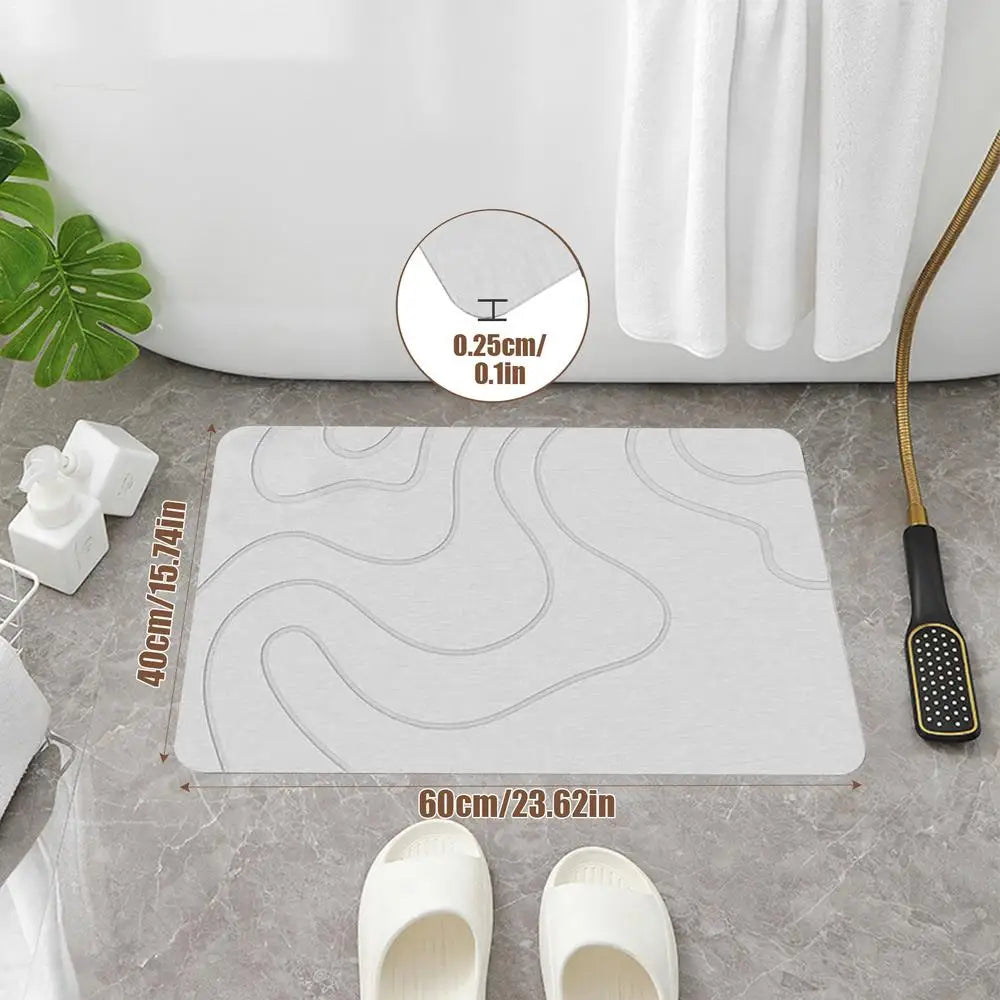 Absorbent Stone Effect Bath Mat Non Slip Quick Dry