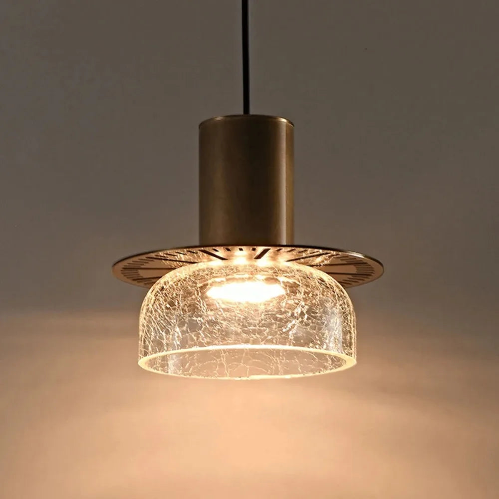 Unique Crackled Glass Pendant Light Fixture