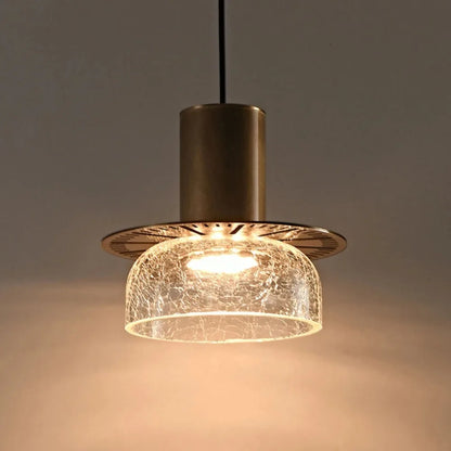 Unique Crackled Glass Pendant Light Fixture