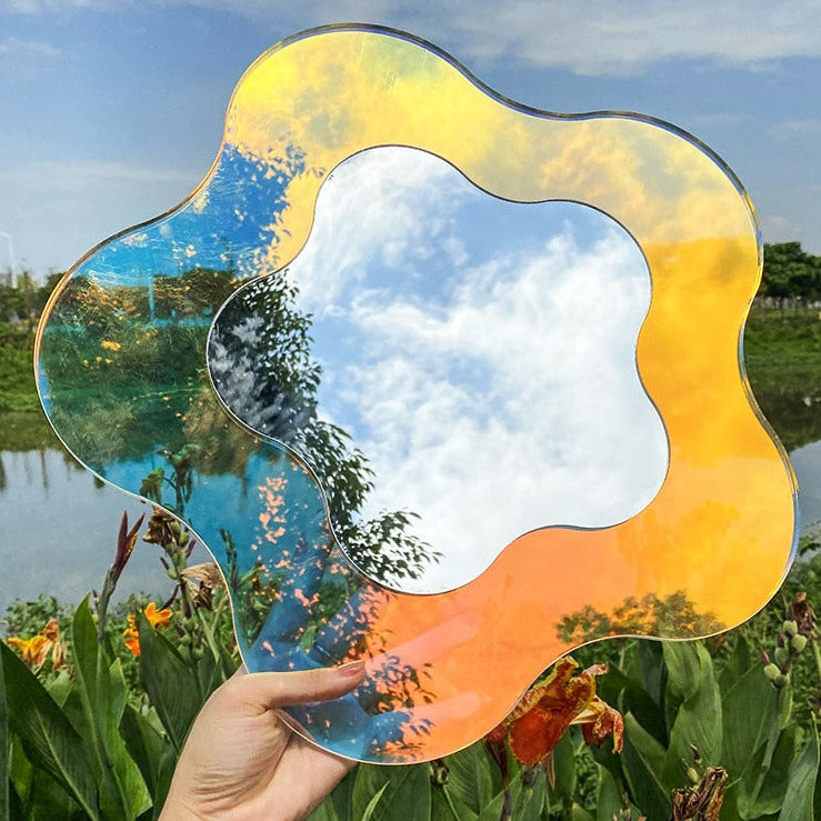Decorative Glass Floral Wall Mirror