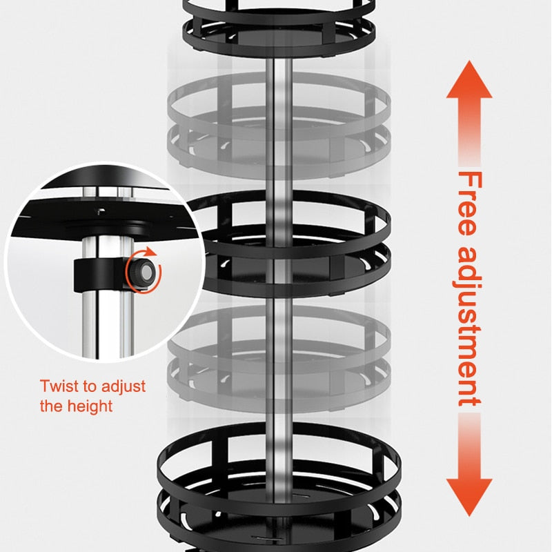 Adjustable 360 Degree Folding Storage Shelf
