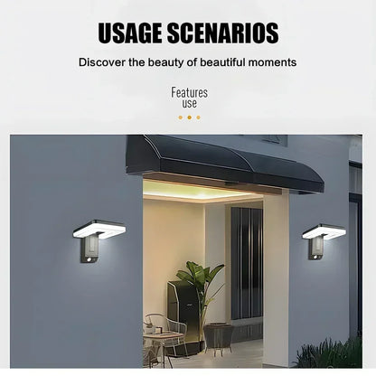 Solar Powered Outdoor Wall Lamp with Motion Sensor